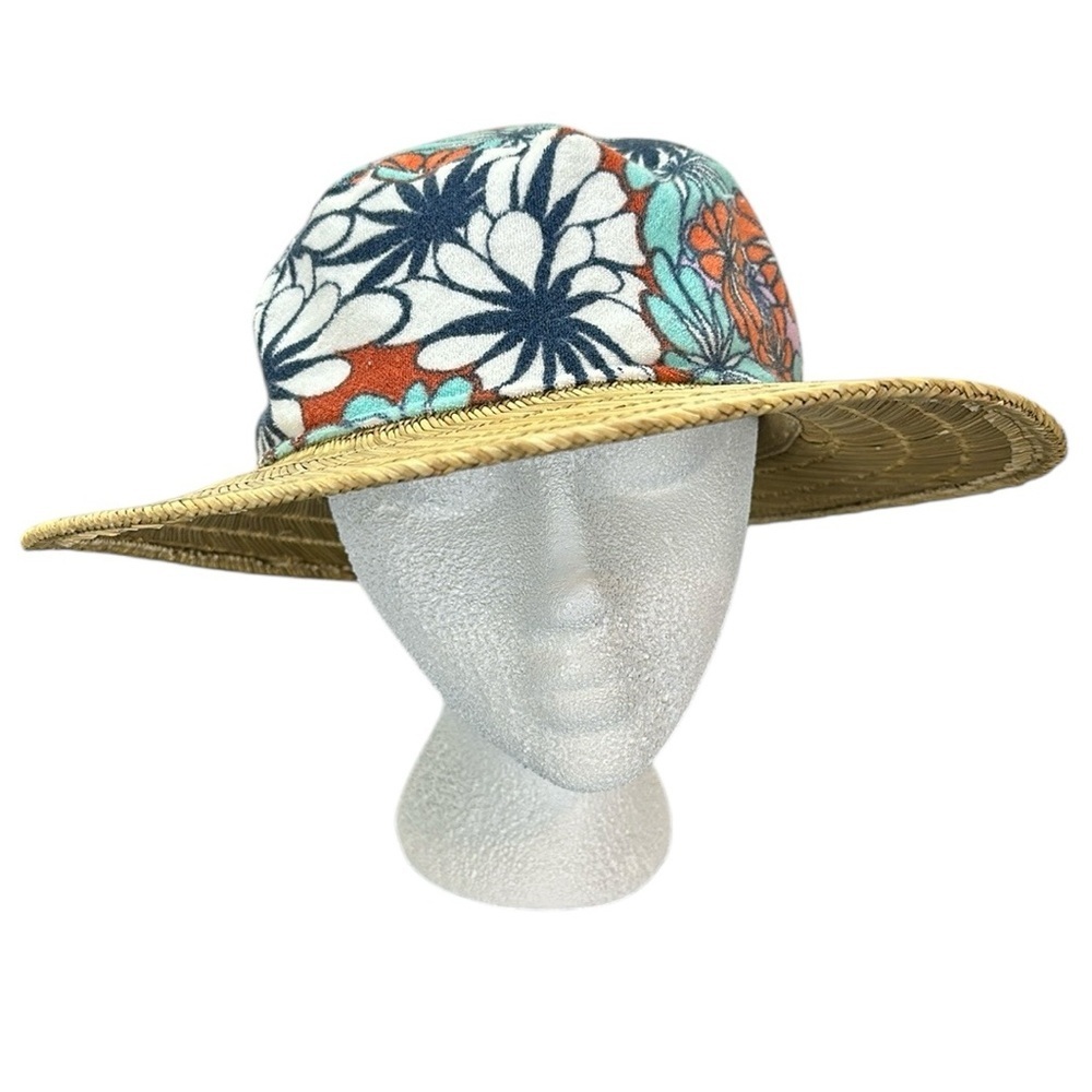 Brixton King Sun Hat Tan Kaleidoscope Eye S/M Summer Beachy Mixed Media …